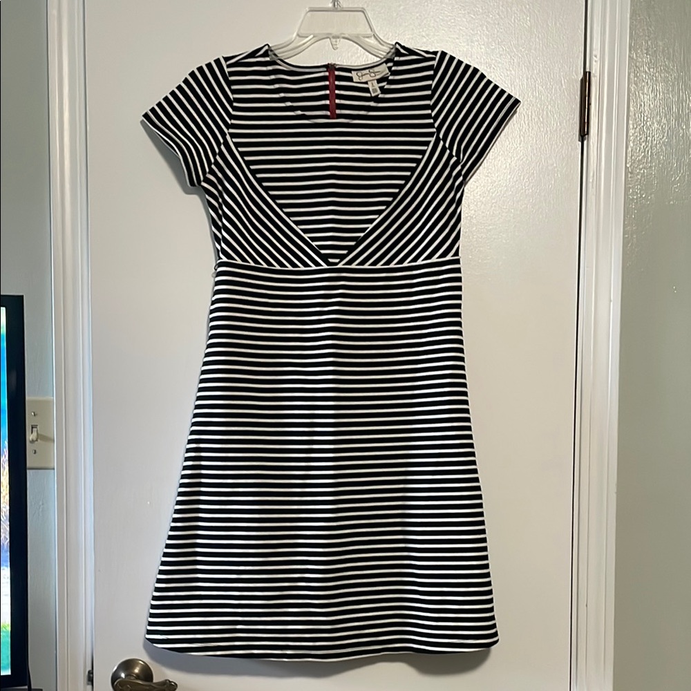 Jessica Simpson Maternity Black and White Midi Dress